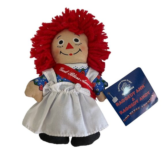 Unknown Other - Vintage Applause Raggedy Ann & Raggedy Andy God Bless America Soft Rag Doll 12"